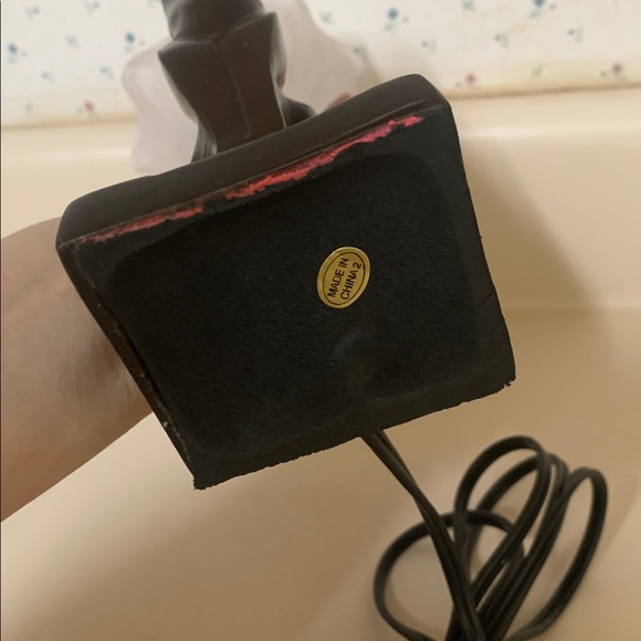 Vintage Metal Cat Lamp with Lily Flower Glass Shade -Complete and Working - Picture 7 of 7